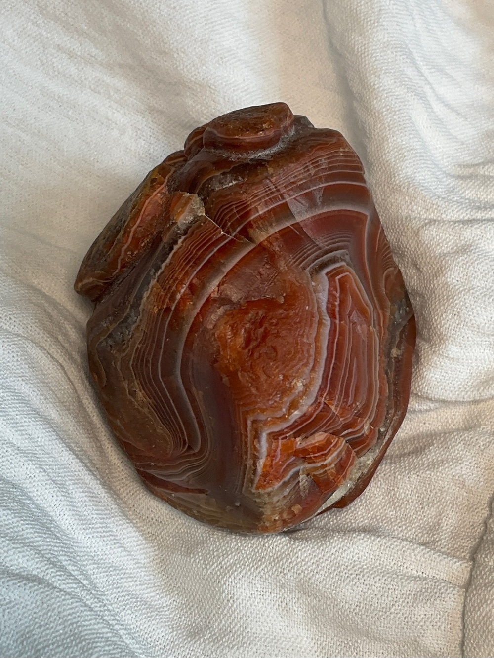 Heart Carved Lake Superior Agate Gemstone